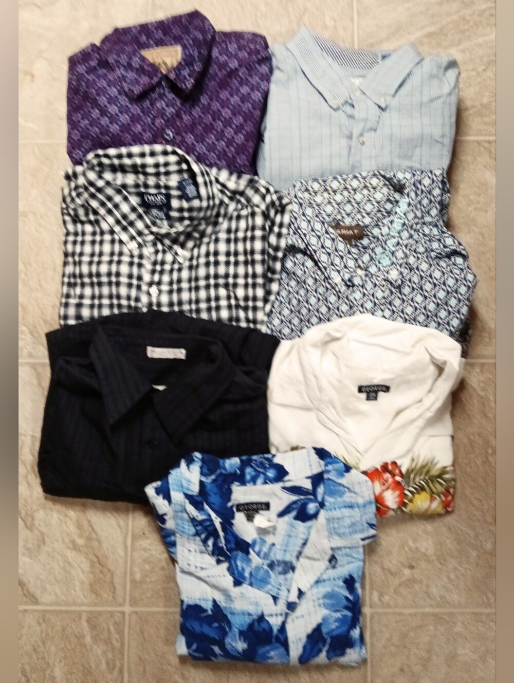 7 XLarge mens button up shirts